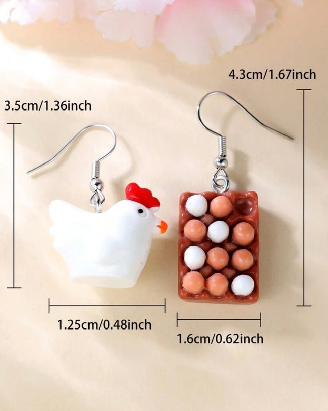 Aretes Gallina y Huevos