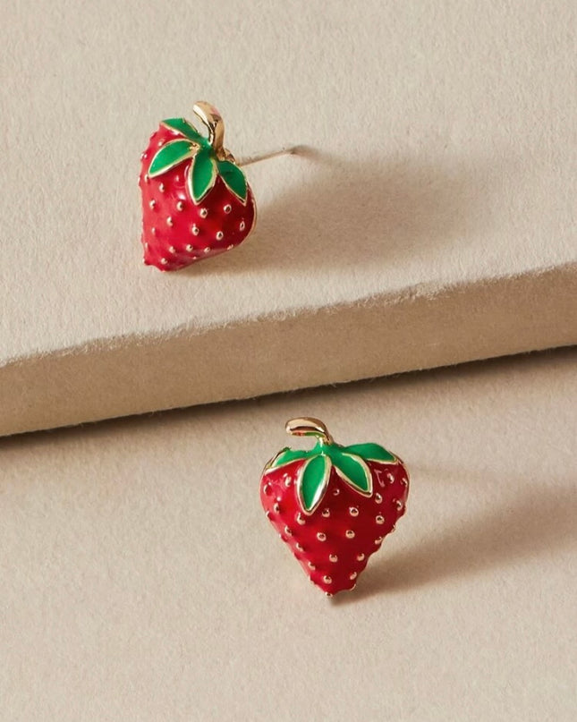 Pendientes Fresas Rojas