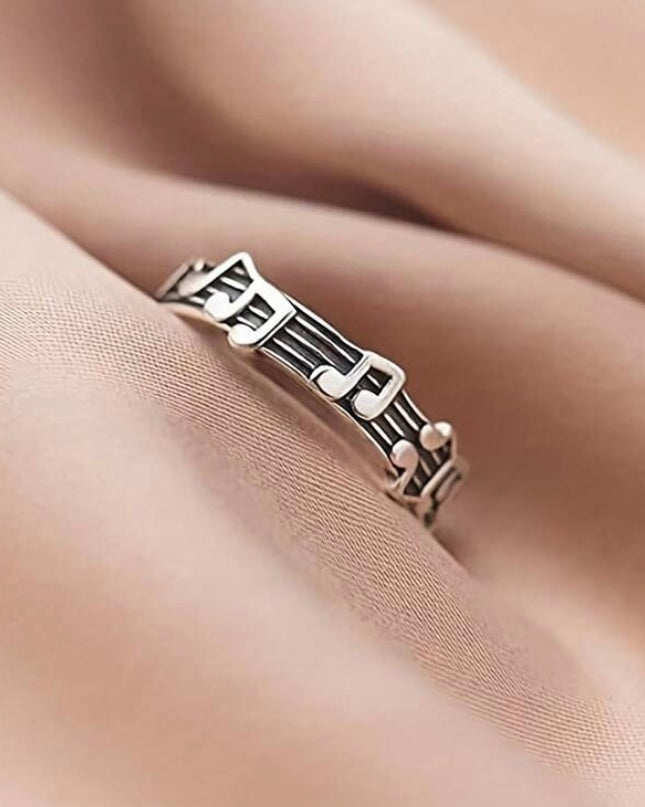 Anillo Vintage de Notas Musicales Unitalla