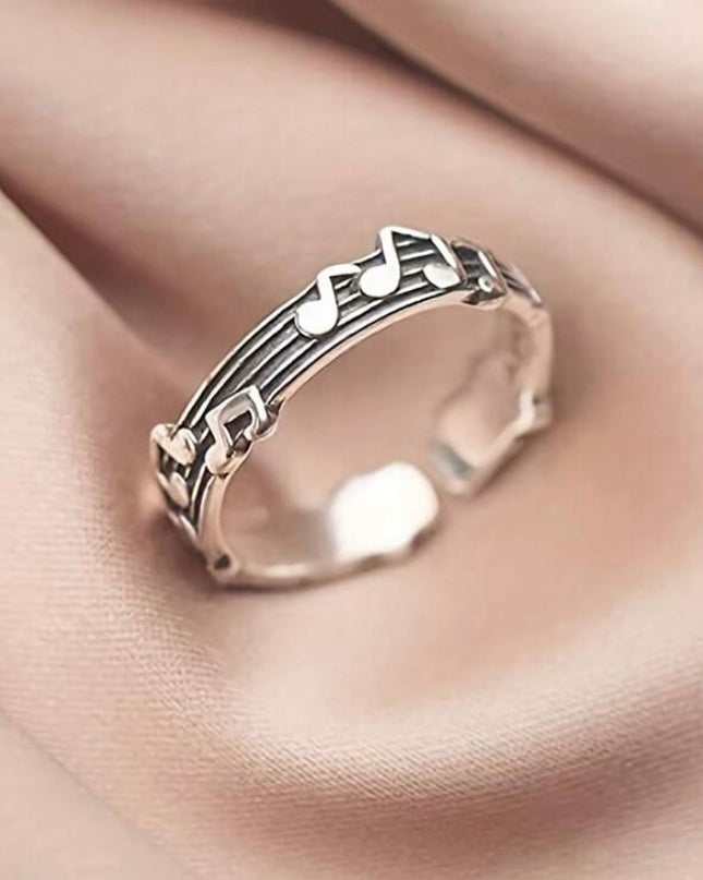 Anillo Vintage de Notas Musicales Unitalla