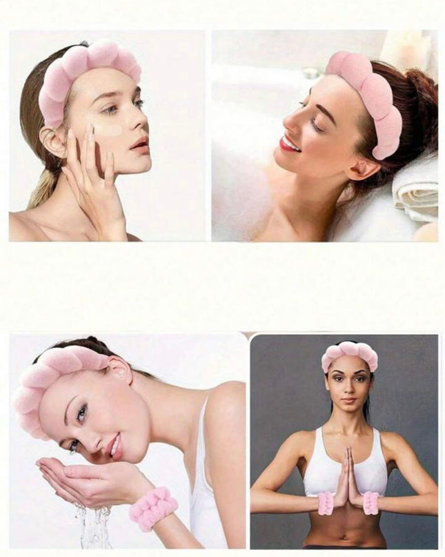 Juego de 3 piezas Diadema y muñequeras Moradas