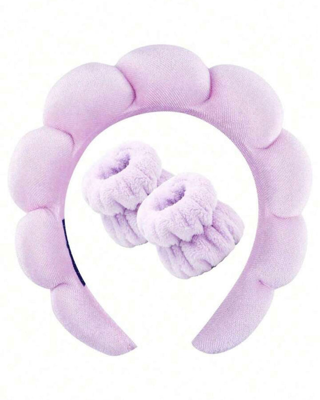 Juego de 3 piezas Diadema y muñequeras Moradas
