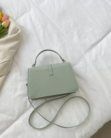 Bolso Verde Oliva cuadrado, informal con hebilla y solapa