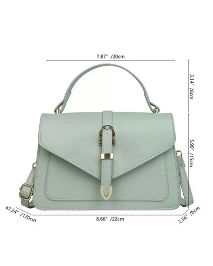 Bolso Verde Oliva cuadrado, informal con hebilla y solapa