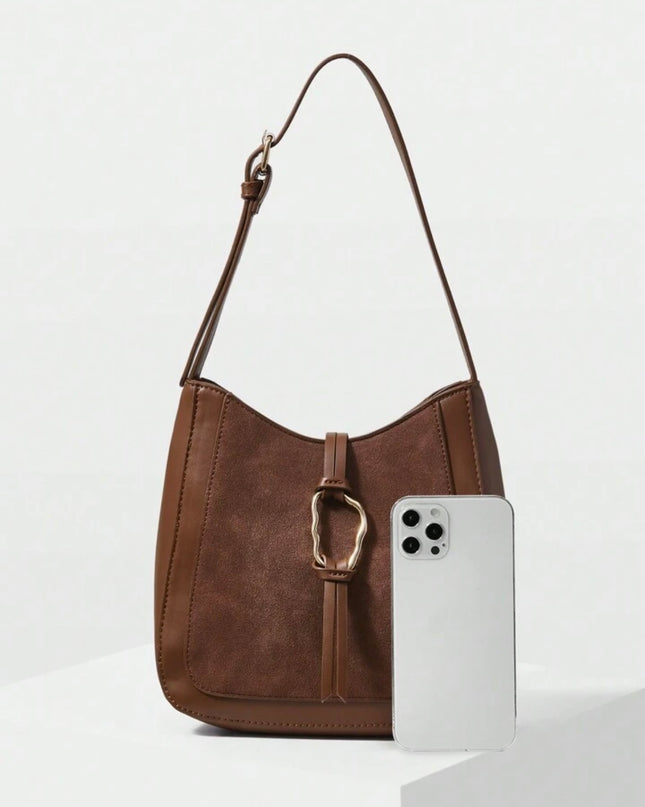Bolso de hombro Asimétrico color Marrón