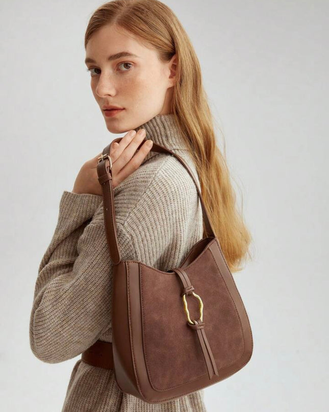 Bolso de hombro Asimétrico color Marrón