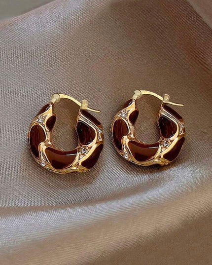 Set 3 Pendientes Elegantes y Vintage Diseño Vidrio Esmaltado