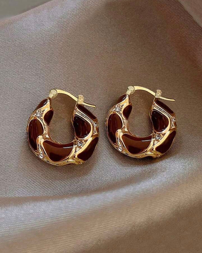 Set 3 Pendientes Elegantes y Vintage Diseño Vidrio Esmaltado