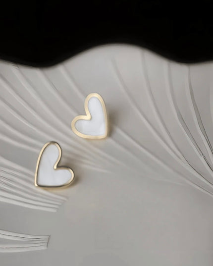 Conjunto de Joyas Aretes y Collar con forma de Corazón