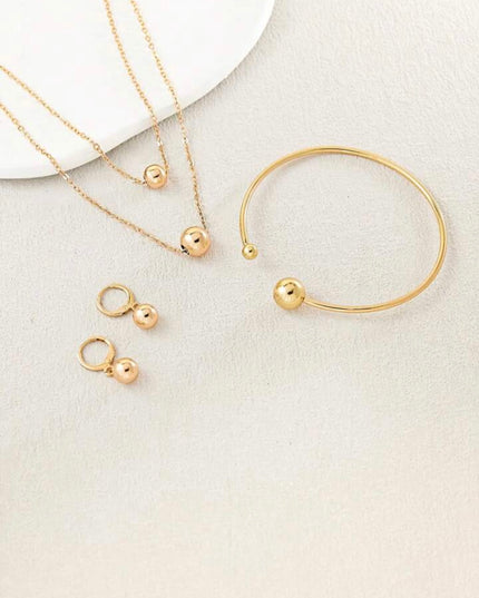 Conjunto de collar, pulsera y aretes Diseño de Esferas