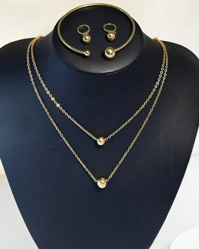 Conjunto de collar, pulsera y aretes Diseño de Esferas