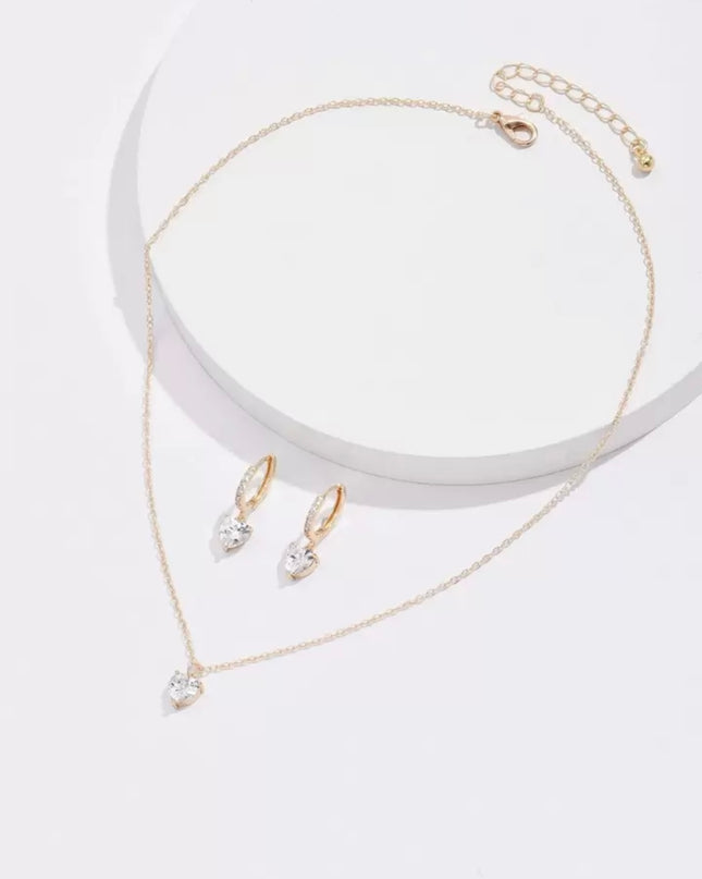 Juego de 3 piezas diseño de Corazón Circonita Cúbica