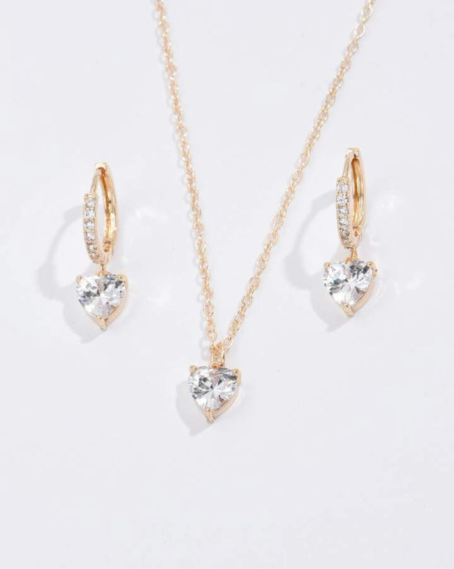 Juego de 3 piezas diseño de Corazón Circonita Cúbica