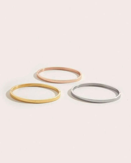 Set 3 pulseras de Acero Inoxidable Diseño Simple