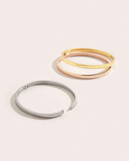 Set 3 pulseras de Acero Inoxidable Diseño Simple