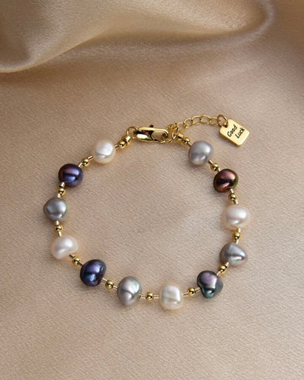 Pulsera de Perla Natural Tonos Azules