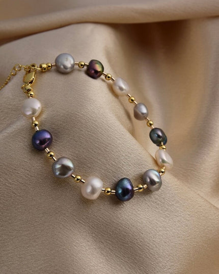 Pulsera de Perla Natural Tonos Azules