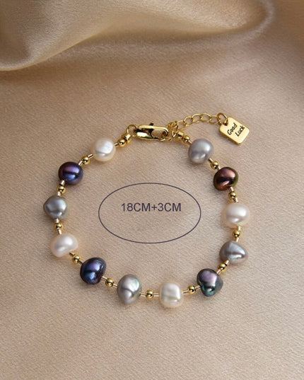 Pulsera de Perla Natural Tonos Azules