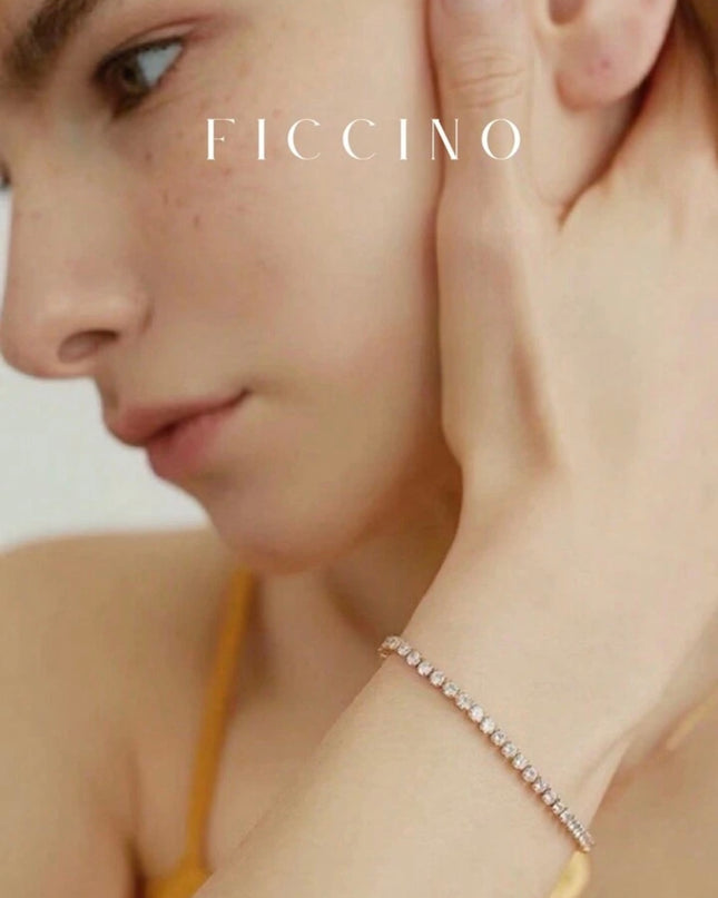 Pulsera Dorada con Incrustaciones de Circonita y Cúbica