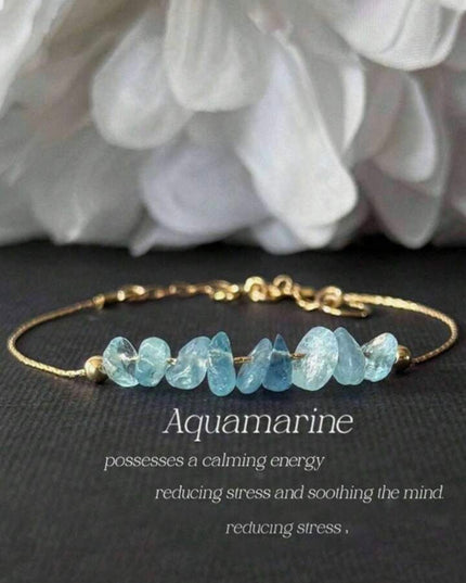 Pulsera de Aguamarina hecha de Cristal de Piedra Natural