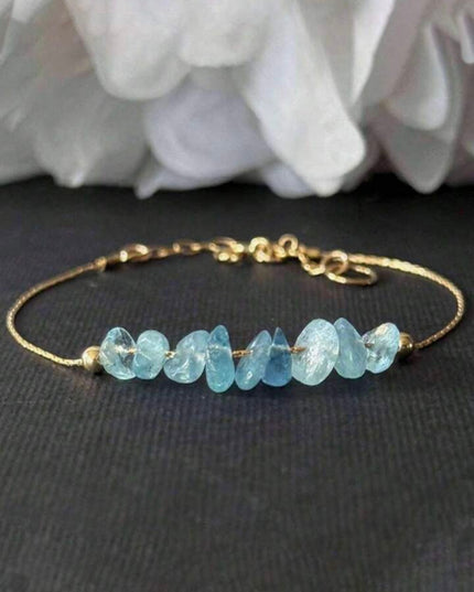 Pulsera de Aguamarina hecha de Cristal de Piedra Natural