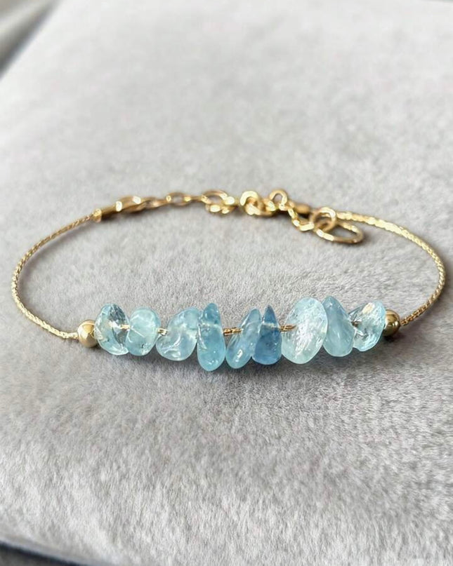 Pulsera de Aguamarina hecha de Cristal de Piedra Natural