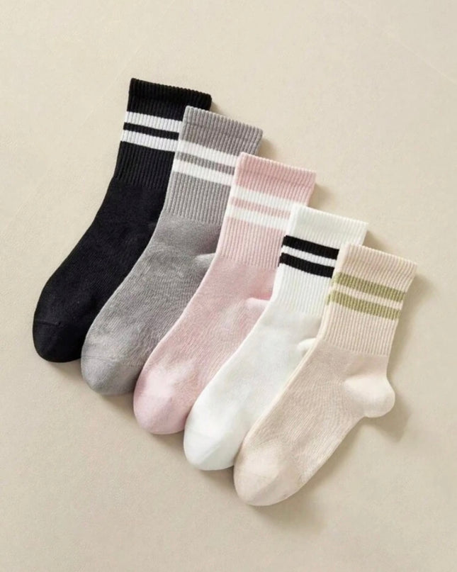 5 Pares Calcetas Diseño Rayas