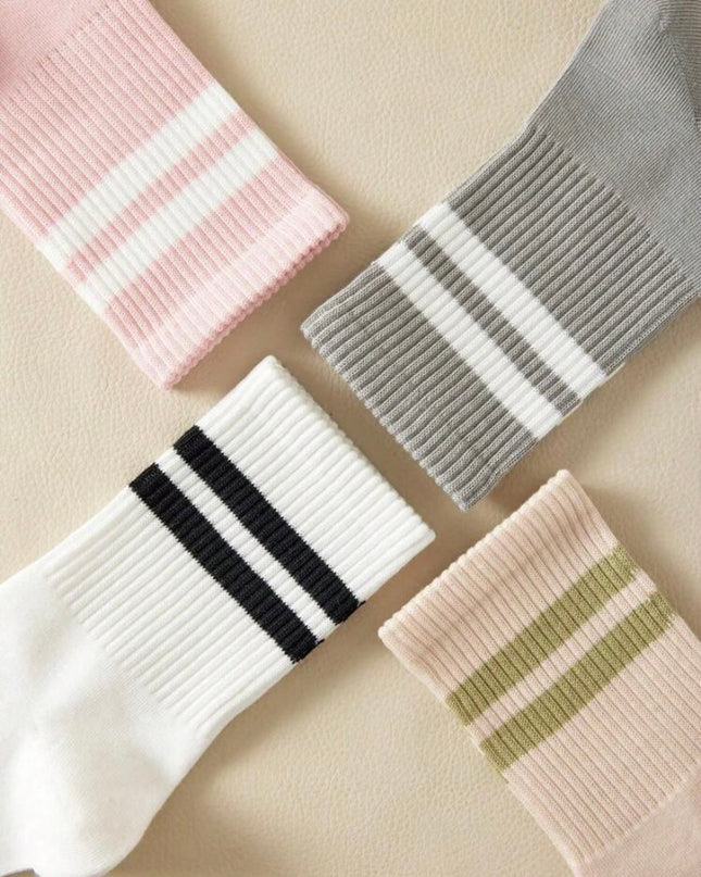 5 Pares Calcetas Diseño Rayas