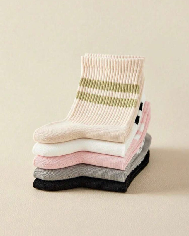 5 Pares Calcetas Diseño Rayas