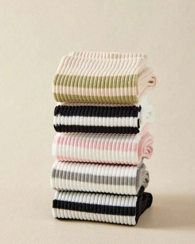 5 Pares Calcetas Diseño Rayas