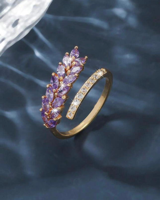 Anillo abierto Morado de doble de circonita