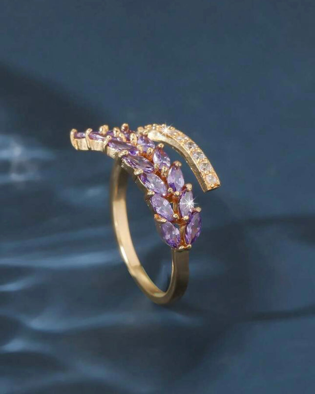 Anillo abierto Morado de doble de circonita