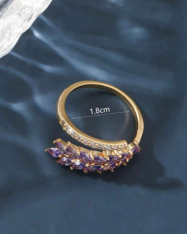 Anillo abierto Morado de doble de circonita