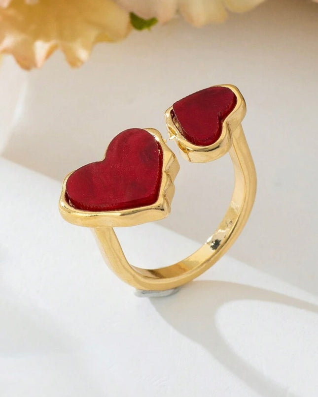 Anillo ajustable con Forma de Corazón Asimétrico