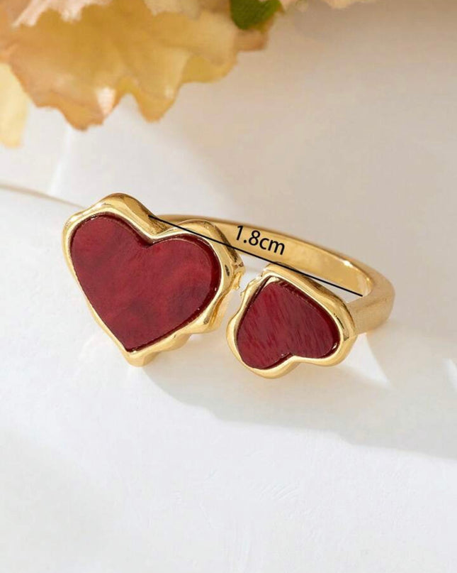 Anillo ajustable con Forma de Corazón Asimétrico