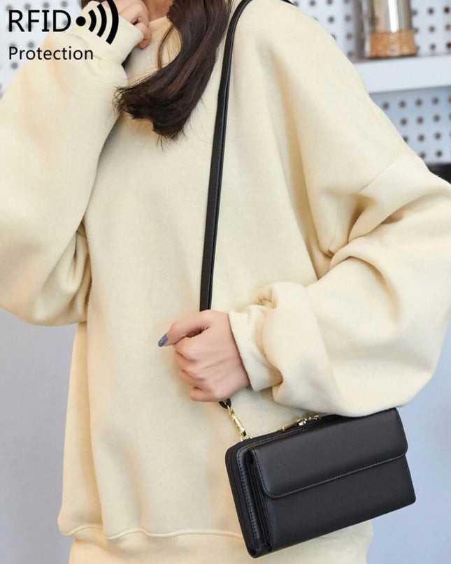 Billetera Cruzada para teléfono con correa de muñeca y de hombro ajustable