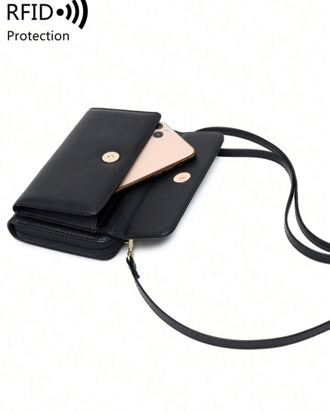 Billetera Cruzada para teléfono con correa de muñeca y de hombro ajustable