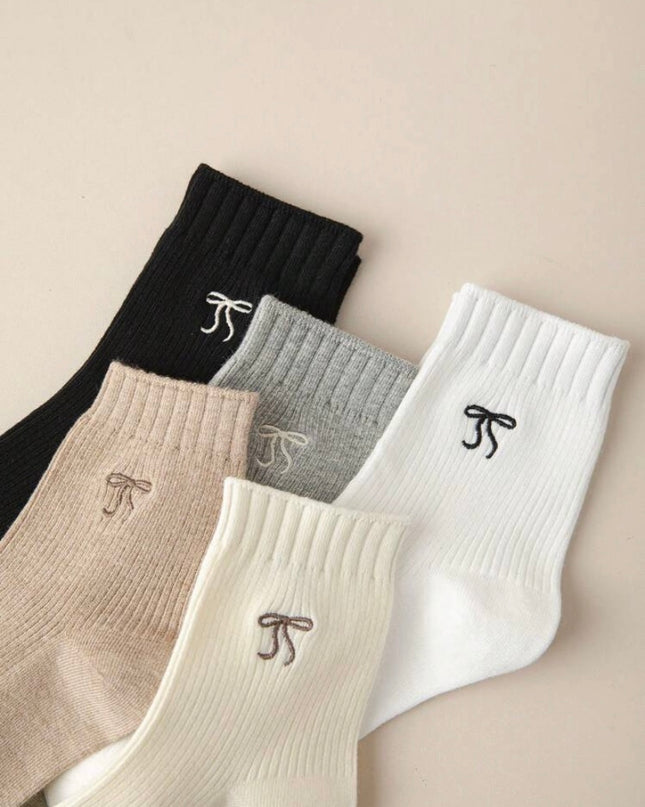5 Pares Calcetas Diseño Moño