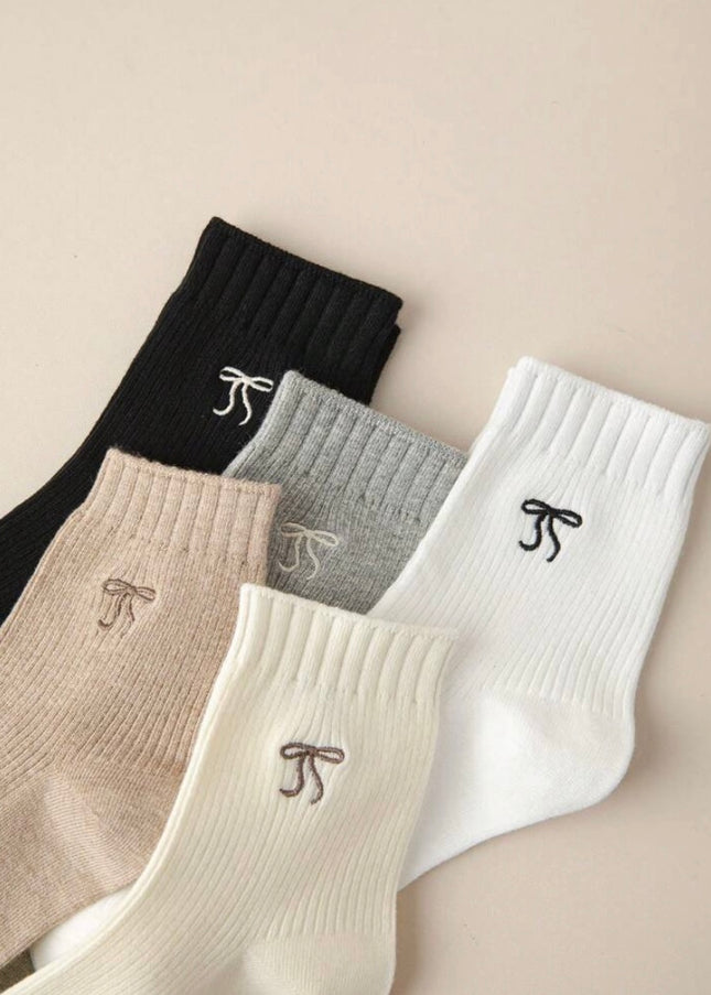 5 Pares Calcetas Diseño Moño