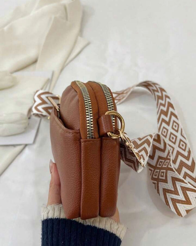 Bolso Cruzado Minimalista Marrón