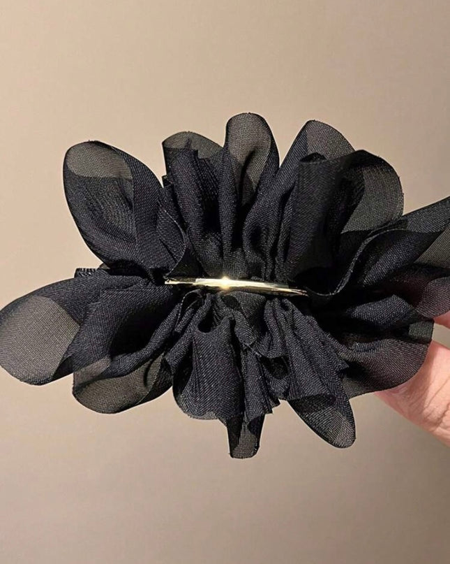 Gancho Con flor de Tela Negro