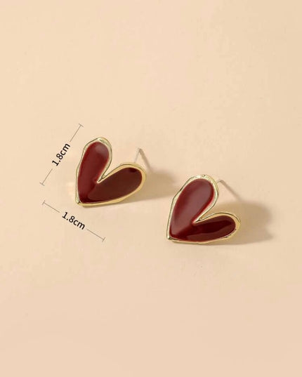 Aretes Corazones Rojos