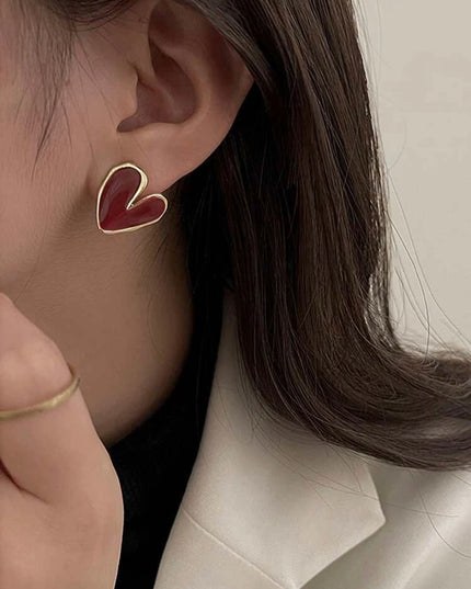 Aretes Corazones Rojos