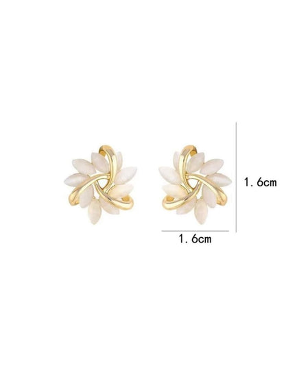 Aretes Pequeños Piedras Blancas