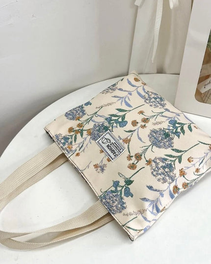 Bolsa de Tela Corta Flores Celestes