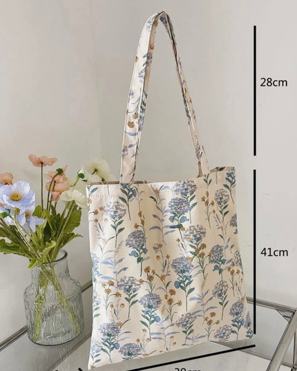 Bolsa de Tela Larga Flores Celestes
