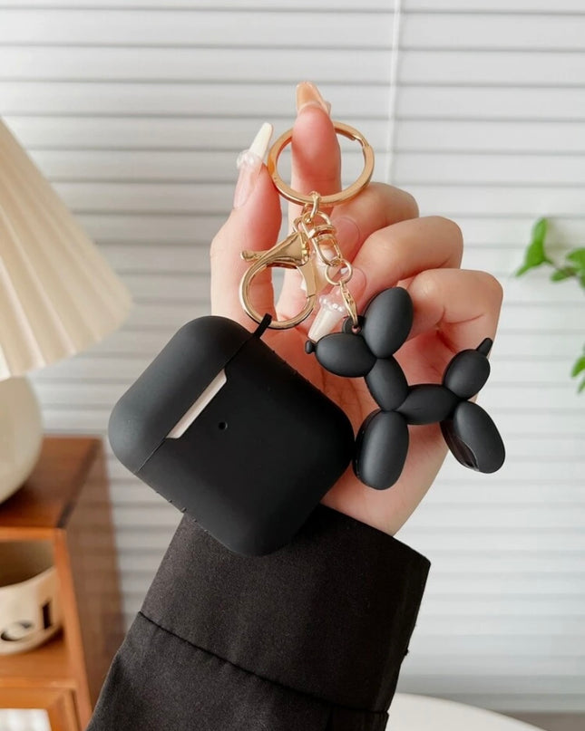 Funda Negra con Llavero de Perro Globo