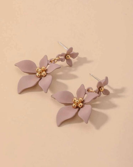 Aretes Flores Color Rosado