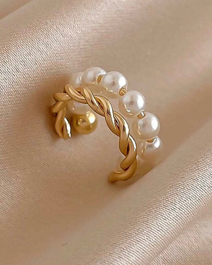 Clip Doble para Oreja Perlas