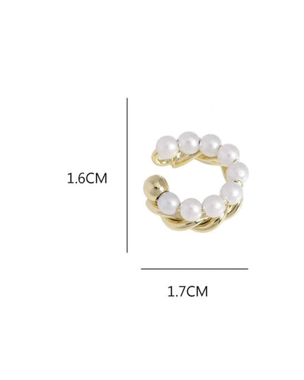 Clip Doble para Oreja Perlas